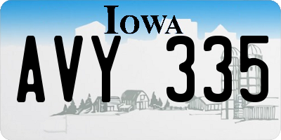 IA license plate AVY335