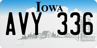 IA license plate AVY336