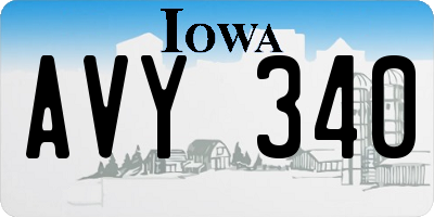 IA license plate AVY340