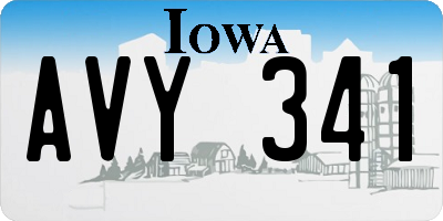 IA license plate AVY341