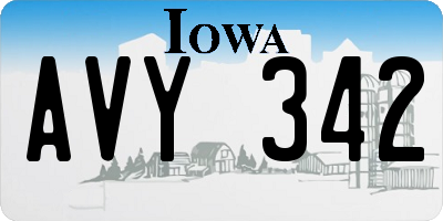 IA license plate AVY342