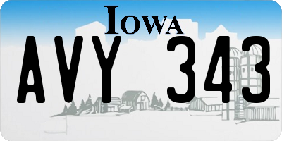IA license plate AVY343