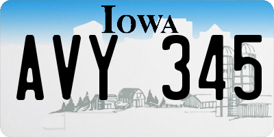 IA license plate AVY345