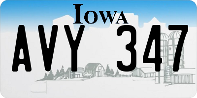IA license plate AVY347