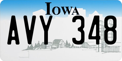 IA license plate AVY348