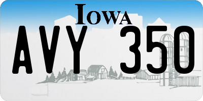 IA license plate AVY350