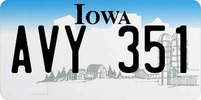 IA license plate AVY351
