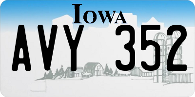 IA license plate AVY352