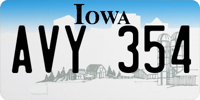 IA license plate AVY354