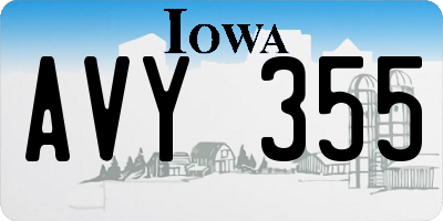 IA license plate AVY355
