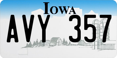 IA license plate AVY357