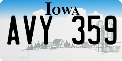 IA license plate AVY359