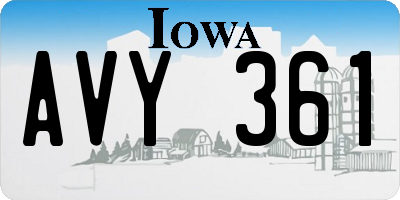 IA license plate AVY361