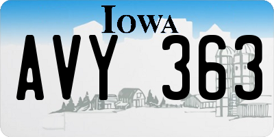 IA license plate AVY363