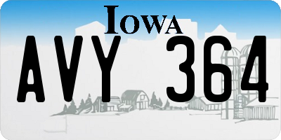 IA license plate AVY364