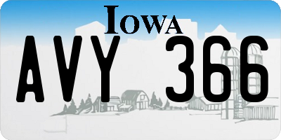 IA license plate AVY366