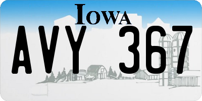 IA license plate AVY367