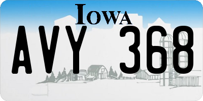 IA license plate AVY368