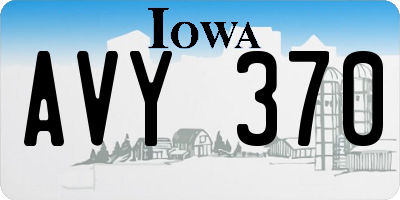 IA license plate AVY370