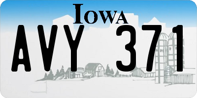 IA license plate AVY371