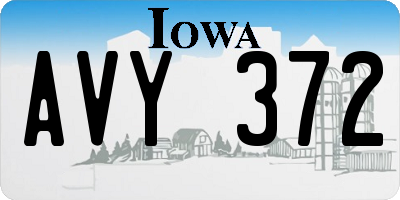 IA license plate AVY372