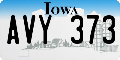 IA license plate AVY373