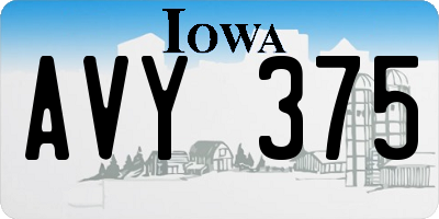 IA license plate AVY375