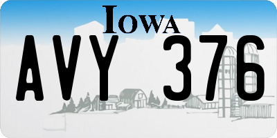 IA license plate AVY376