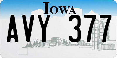 IA license plate AVY377