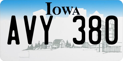 IA license plate AVY380