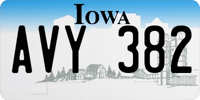 IA license plate AVY382