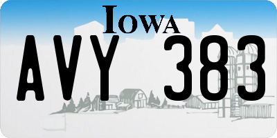 IA license plate AVY383