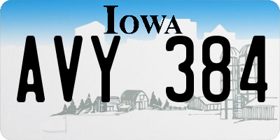 IA license plate AVY384