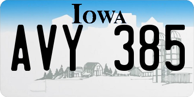 IA license plate AVY385
