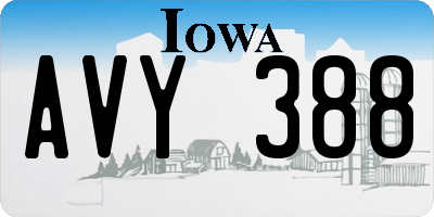 IA license plate AVY388