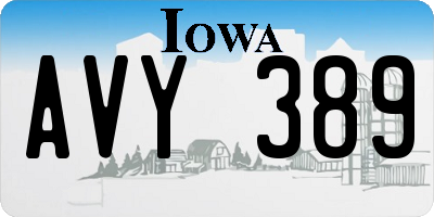 IA license plate AVY389