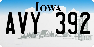 IA license plate AVY392