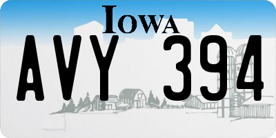 IA license plate AVY394
