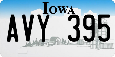 IA license plate AVY395