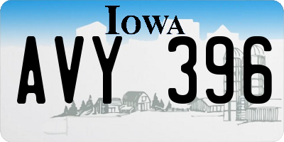 IA license plate AVY396