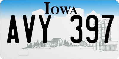 IA license plate AVY397
