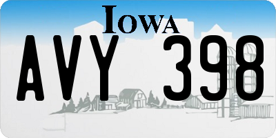 IA license plate AVY398