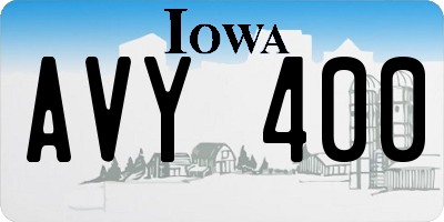IA license plate AVY400
