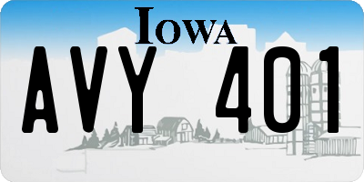 IA license plate AVY401