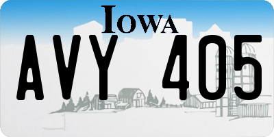 IA license plate AVY405