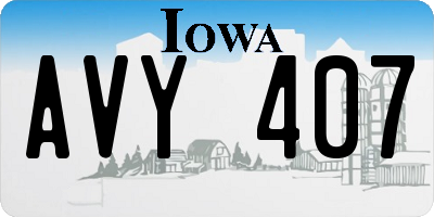 IA license plate AVY407