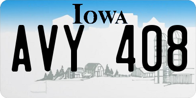 IA license plate AVY408