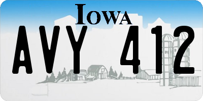 IA license plate AVY412