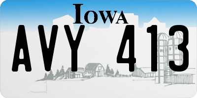 IA license plate AVY413