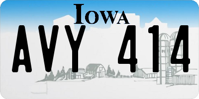 IA license plate AVY414